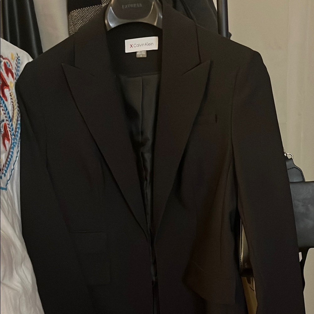 Calvin Klein Black Sport Coat Classic Tailored Silhouette
